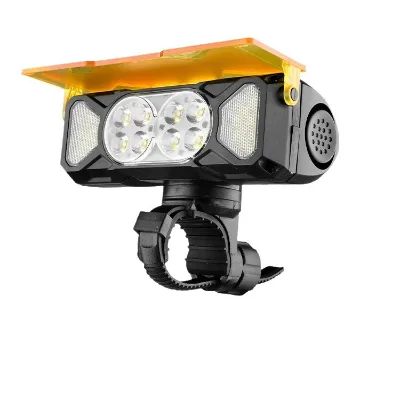 Riding LED Headlight Type-C Charging Loud Horn High-Brightness Portable Strong Light Yellow Light Outdoor Night Running Cycling