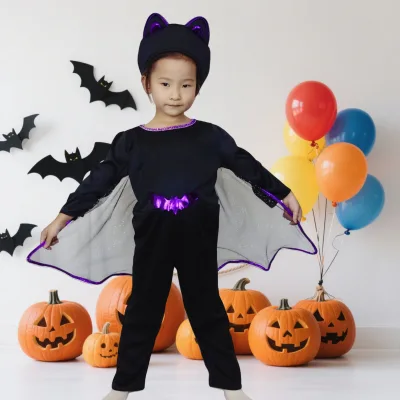 New Design Kids Girl Bat Man Suit Children'S Jumpsuit Halloween Fancy Party Dress up Bat Girl Costume for Girls