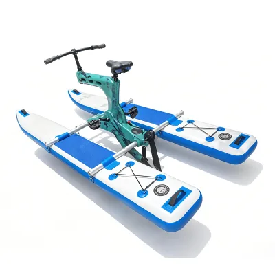 High Stability Integrated Water Bicycle Inflatable Seated Hydrocycle Single Person Aqua Bike