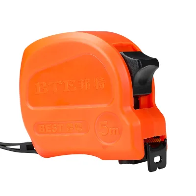 BTE 5m Injection Logo High Impact Shock Proof Steel Blade Tape Measure with Push-button Lock Bottom Break & Easy RETRACT