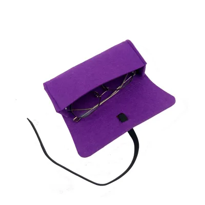 Eco-Friendly Felt Simple Glasses Small Pouch Bag with Customized Logo Drawstring Closure Multi-Functional