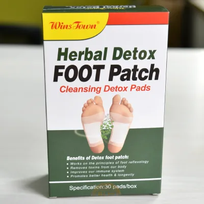 T21 WinsTown Herbal Detox Foot Patches 30 Pads Toxin Cleansing Foot Care Pads Boost Immunity Relax Body Detoxifying Patches
