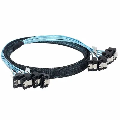 SAS4.0 4SATA Inward Bend 90 Degree to 4SATA Inward Bend 90 Degree SSD Solid-state Drive SATA Data Cable