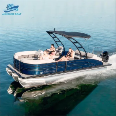 CE Approved Allhouse 23ft Luxury Yacht with Built-in Bar & Toilet Sport Outboard Engine Fishing Ready