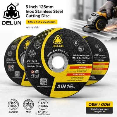 5 Inch 125mm Thin Cutting Wheel for Clean Cuts in Wind Tower Bracket During Steel Fabrication OEM Export Packs