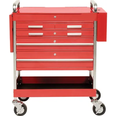 Red 5 Drawers High Quality Factory Tool Cabinet Workbench Garage Rolling Tool Cabinet