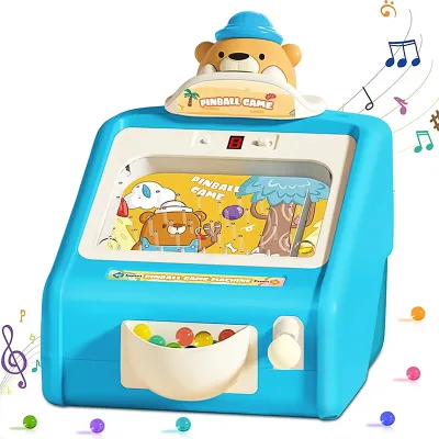 2026 NEW Children's Bear Marbles Game Machine Kids Pinball Games Electronic Tabletop Pinball Game With Lights & Sounds