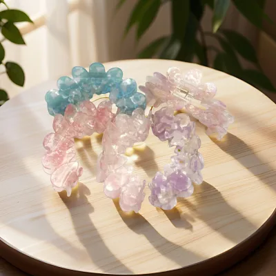 10cm Plastic Geometric Petal High Quality Women's Daily Use Hair Clip Accessories