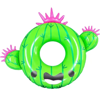 Giant Inflatable Cactus Swim Ring Pool Float Tube Durable PVC Plant Shaped Water Toy for Adults Summer Beach Party