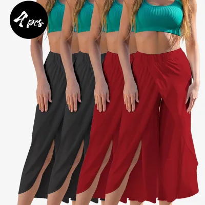 New Lightweight Comfortable and Loose Wide-leg Yoga Pant Cool-feeling Sports Pants for Women Flared Trousers