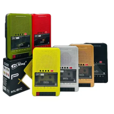 Portable Shoebox Cassette Tape Recorder, Built-in Microphone,BT Speaker, USB,TF, MP3 Playback, Line-in/Out, AC/Battery Powered