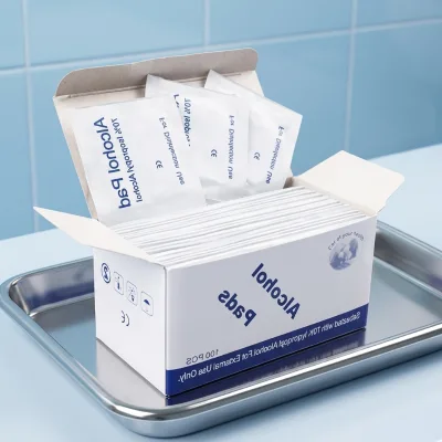 Medical Grade Sterile Antiseptic Wipes Disposable Skin Disinfection Prep Pads ISO Certified 100 Pads for Household Daily Use
