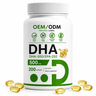 DHA EPA Omega-3 Vegan GMO-Free Softgels Capsules Gluten-Free Dairy-Free Adult OEM ODM Wholesale Supplement Brain Heart Eye