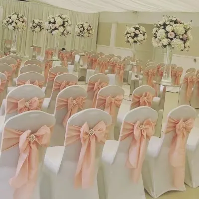 Free Sample Wholesale Satin Fabric Custom Sashes Chair Cover Wedding Meeting Home Decoration Ribbons for Wedding Chairs Decor