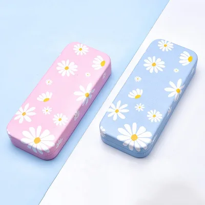 Customized Printing Glasses Case Metal Hard Shell Flower Eyeglasses Storage Box