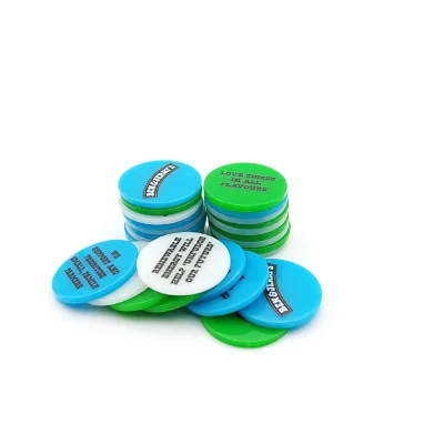 Custom Printing logo Plastic Coin Reward Card Children's Points Token Small Round Plastic Coin