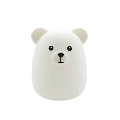 Bear Silicone Night Light for Kids Creative Bedroom Bedside Sleep Light Cute Cartoon Warm Light Atmosphere