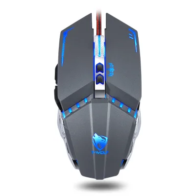 T-WOLF V7 Wired Gaming Mouse 7 Button Macro Customization Ergonomic Grip 4 Color Light for Office Home Esports