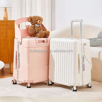 Lightweight Durable Child Seat Maleta De Viaje Travel Suitcase Bags Brake Wheels Aluminum Frame Kids Sitting PC Luggage Sets