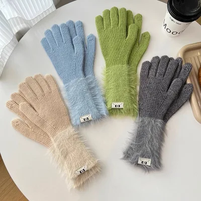 New Fashion Girls Full Finger Hand Warmer Gloves Autumn Winter Cute Warm Cycling Hand Gloves for Winter