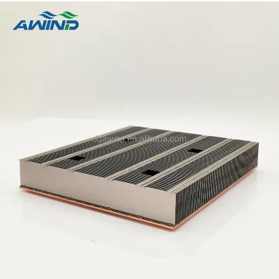Selfadhesive Copper and Aluminum Stamped Zipper Fins Vcb Heat Sink 80x120 mm vapor Chamber VC Heatsink No Tooling Cost