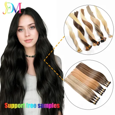 Wholesale High Quality Flat Tip  Hair Cuticle Aligned Virgin Russian Remy  Hair Pre-Bonded Flat Tip Hair Extension