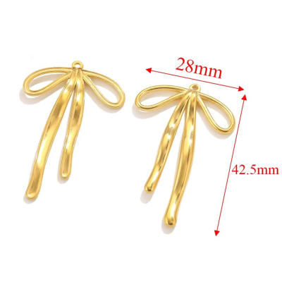 Stainless Steel Pendant Bow Charms for Jewelry Making