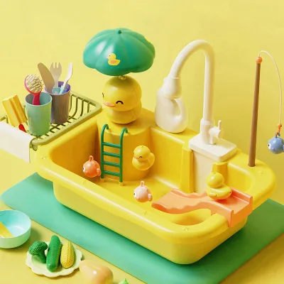 Hot Selling Pretend Play Plastic Dishwasher Mini Kids Kitchen Set Toy Pretend Play, Kids Toys Water Sink, Sink Wash Toy