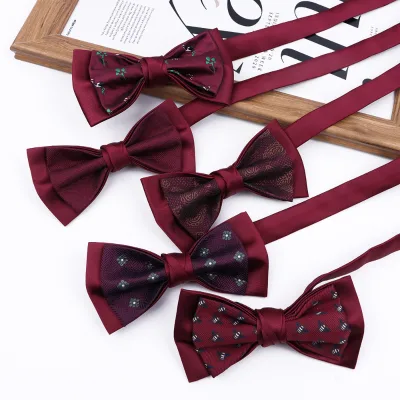 High Quality Men's Business Bowtie Casual Fashion Polyester Bow Tie Accessories for Wedding Parties