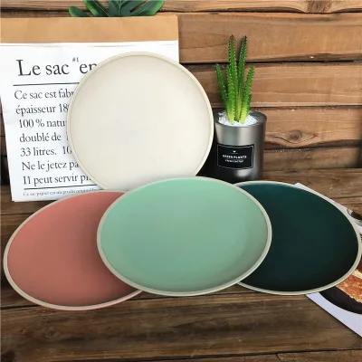 Factory Hot Sale Color Glazed Ceramic Charger Plate for Dinner