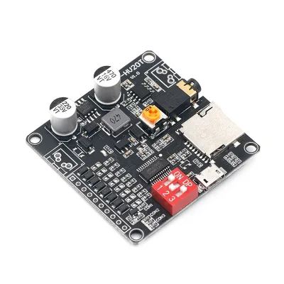 12/24V Voice Playback Module with One-to-One Trigger Serial Port Control TF Card Storage 10/20W