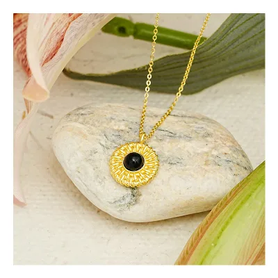 Free Video and Picture Necklace Women S925 Sterling Silver Light Luxury White Shell Black Agate Green Chalcedony Necklace