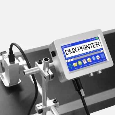 DM Factory 7 Inch High Speed 12.7mm Online Inkjet Printer Batch Code Date Intelligent Online Inkjet Printer