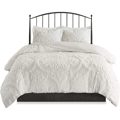 Professional Quality White Decorative Throw Satin Bedding Sets Luxury
