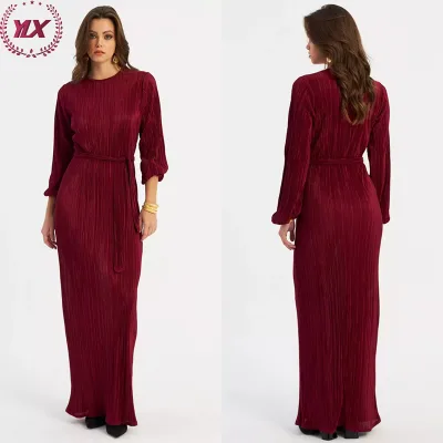 Elegant Long Sleeve Abaya Dubai Style - Summer Lightweight Muslim Dress