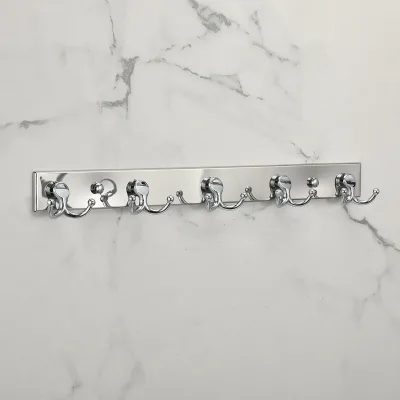 Reliable Quality Five Hooks Stainless Steel Bright Finish Anti-Corrosion Eco-Friendly Screws Mounted Shower Room Clothes Hook