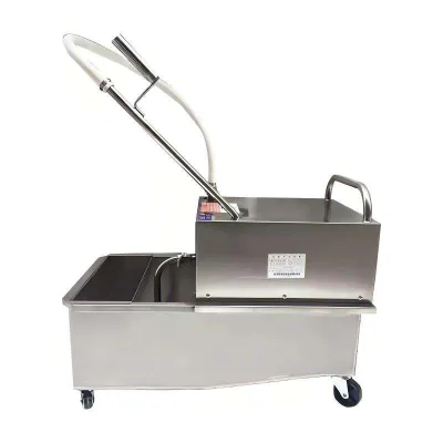 Stainless Steel Oil Filter Cart With Lockable Casters Large Capacity Oil Storage Tank for Fast Food Restaurant Oil Recycling