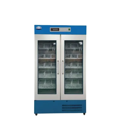 Medical Blood Refrigerator 660 L 4 Degree Medical Double Door air Cooling Blook Bank Refrigerator with CE