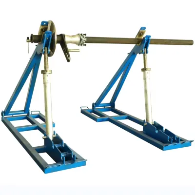 Factory Wholesale  Mechanical Cable Reel Lifter Stand  Cable Drum Jack Stands for Cable  Reel Stand.