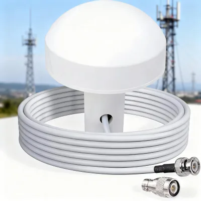 High Gain 28dBi 1575.42MHz GPS Dual-Mode Mushroom Antenna and SMA Male Connector for Marine Navigation and Timing Systems