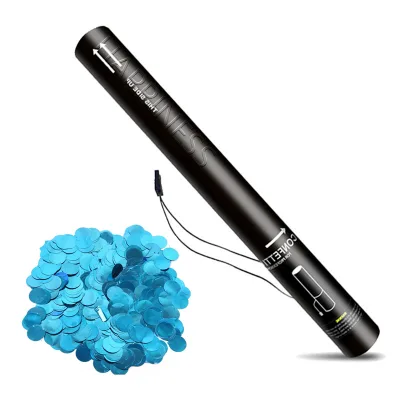 HAPPINESS Flame Retardant OEM 80cm Stage Electric Blue Confetti Cannon for Gender Reveal
