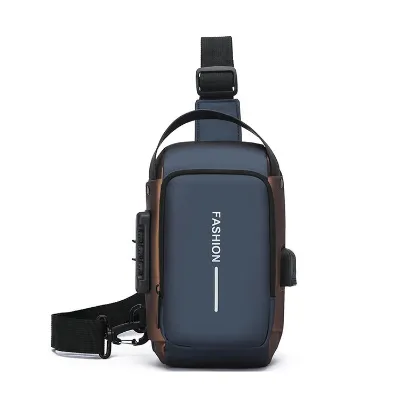 Custom Crossbody Shoulder Bag Multifunctional Password Lock Fashion Messenger Chest Bags for Men