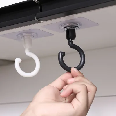 Self Adhesive Hooks Ceiling Rotating Hooks Wall Door Strong Sticky Sucker Multi-Purpose Storage Hooks Home Storage
