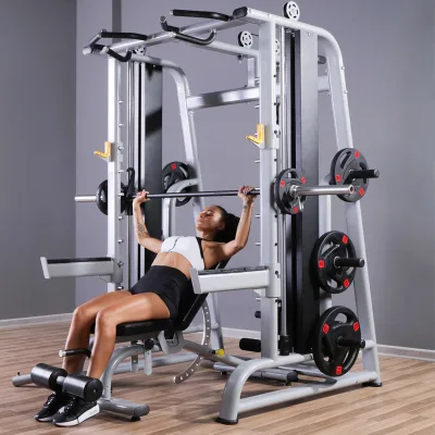 Commercial Grade All-In-One Smith Machine Multi-Function Gym Equipment With Metal Construction and Cable Weight Stacks Drive