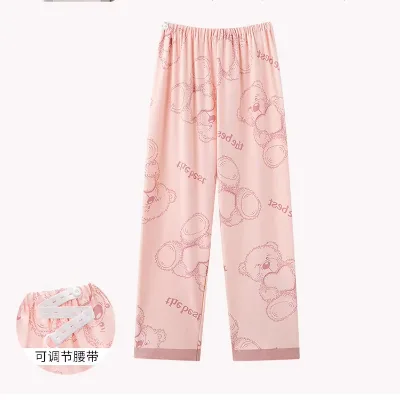 Women's Pregnancy Loose Pants Cute Print Casual Pants Adjustable Belt Pregnant Pajamas After Childbirth Nursing Home Casual Wear