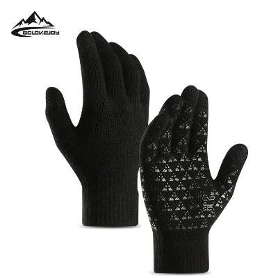 For DZ32 Solid Color Men's Full Finger for Screen Eco-Friendly Windproof Winter Cycling Outdoor Daily Use Gloves
