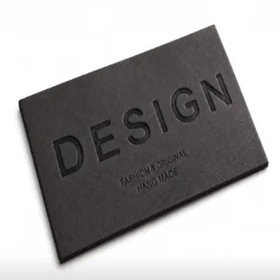 Custom Leather Patch Clothing Labels 3D Embossed Self Adhesive Sew on Garment Tags Eco Friendly Logo Shape for Jeans Bags Shoes