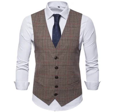 OEM Brand 5 Buttons 6 Buttons Vest Long Business Uniform Waistcoat for Men