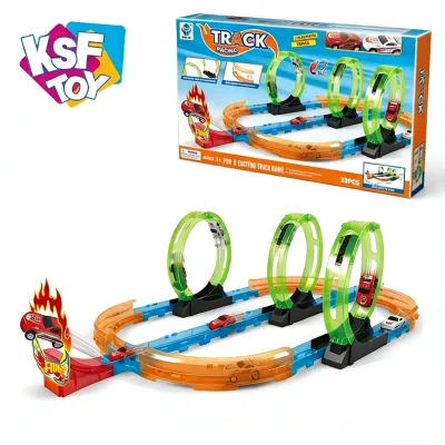 Luminous Car Track Set 32 Piece Building Racing Educational Activity Toy Preschool Retail Supply Outdoor Party