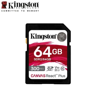 Kingston Canvas React Plus SD Card 32GB 64GB 128GB 256GB Memory Card Upto 300MB/s V90 U3 4K/8K UHS-II Flash Card for Camera SDR2